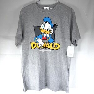 Walt Disney World Shirt Adult Small Gray Donald Duck Blue White Parks WDW / New
